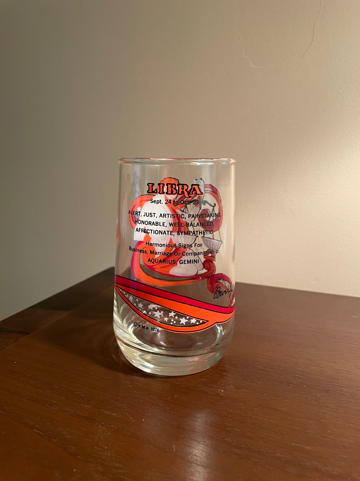 Libra Zodiac Glass