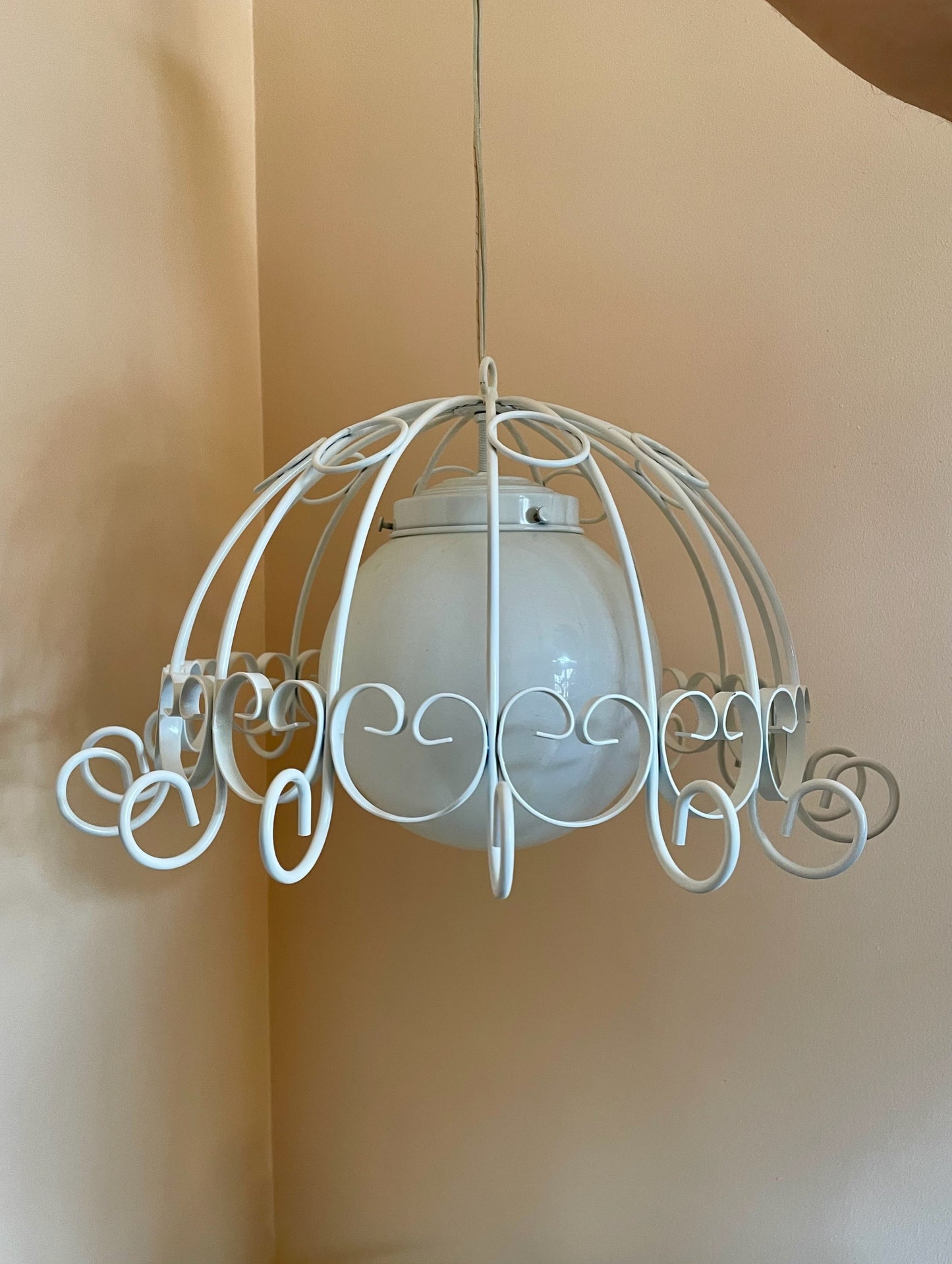 Scrolled Metal Pendant Light