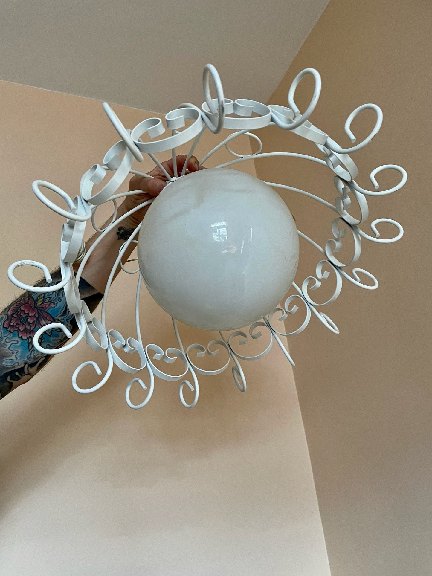 Scrolled Metal Pendant Light