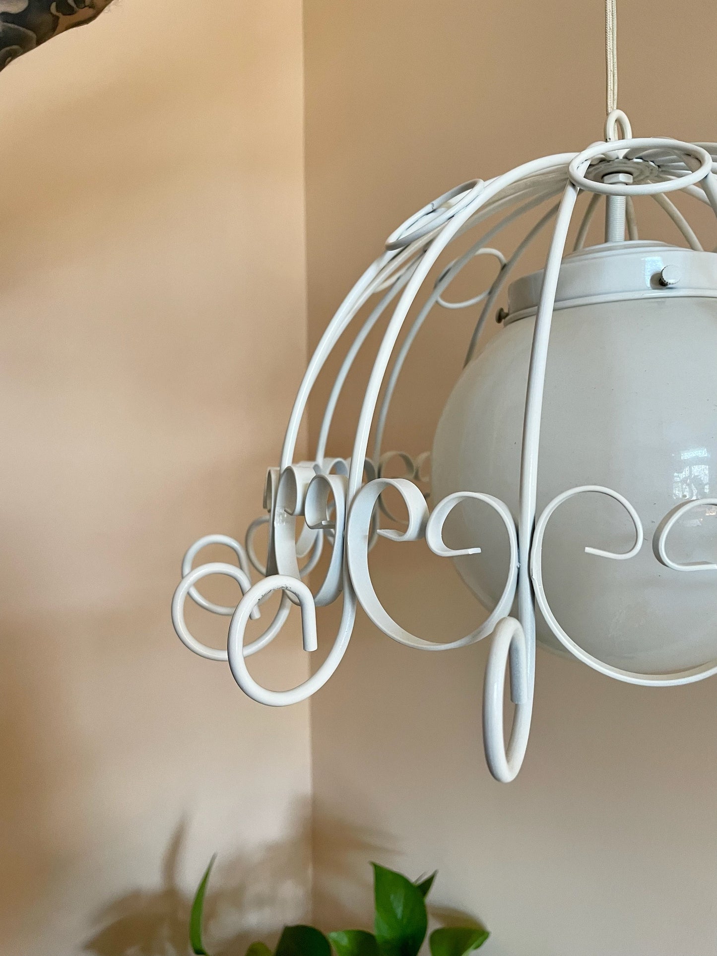 Scrolled Metal Pendant Light