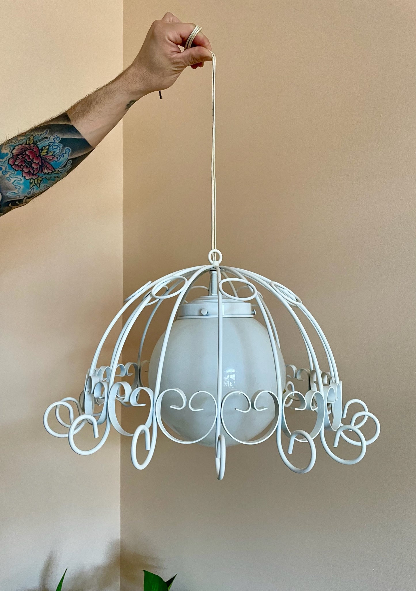 Scrolled Metal Pendant Light