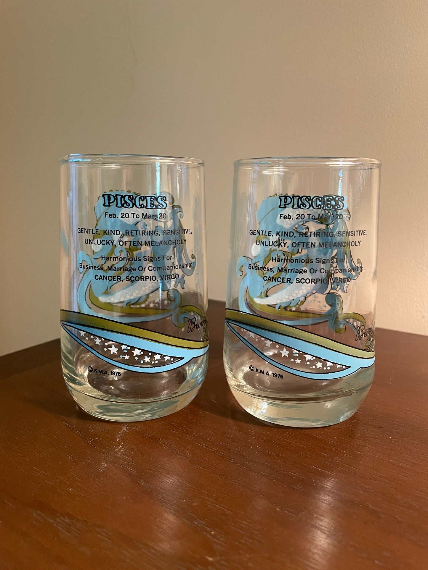 Pair of Pisces Zodiac Glasses