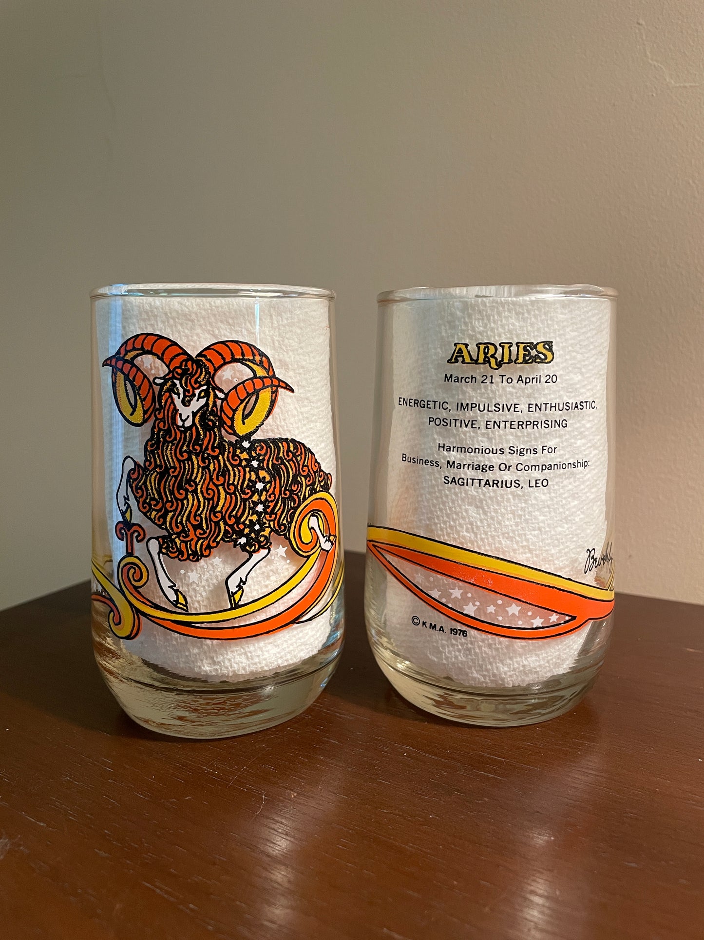 Pair of Aries Zodiac Glasses