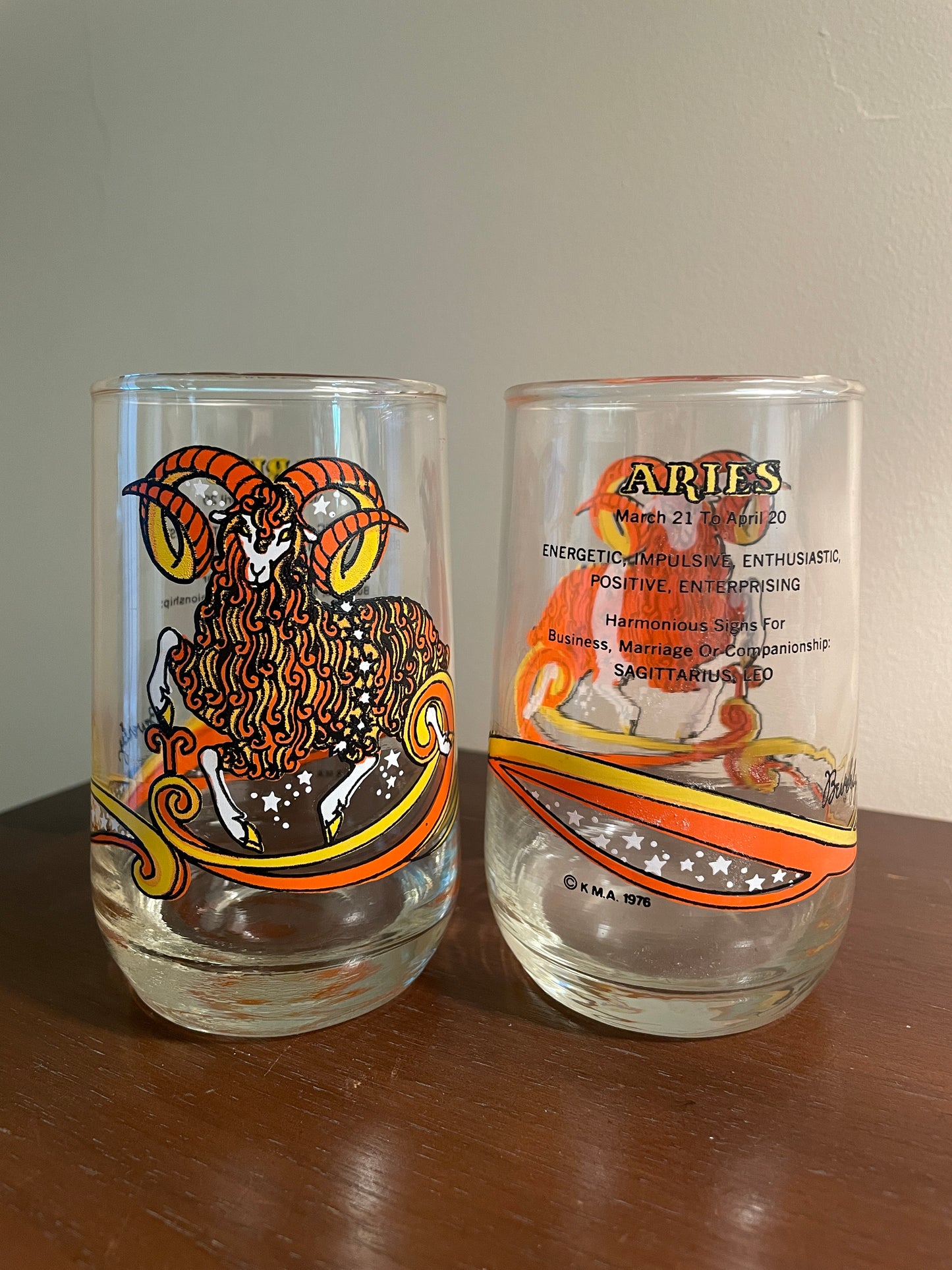 Pair of Aries Zodiac Glasses