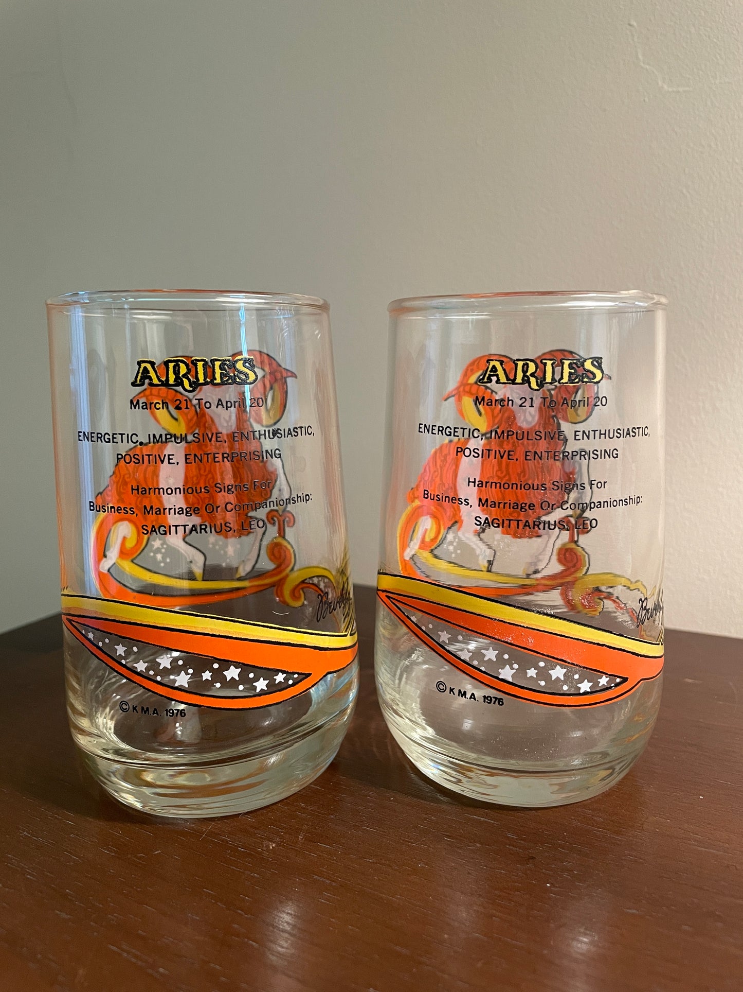 Pair of Aries Zodiac Glasses