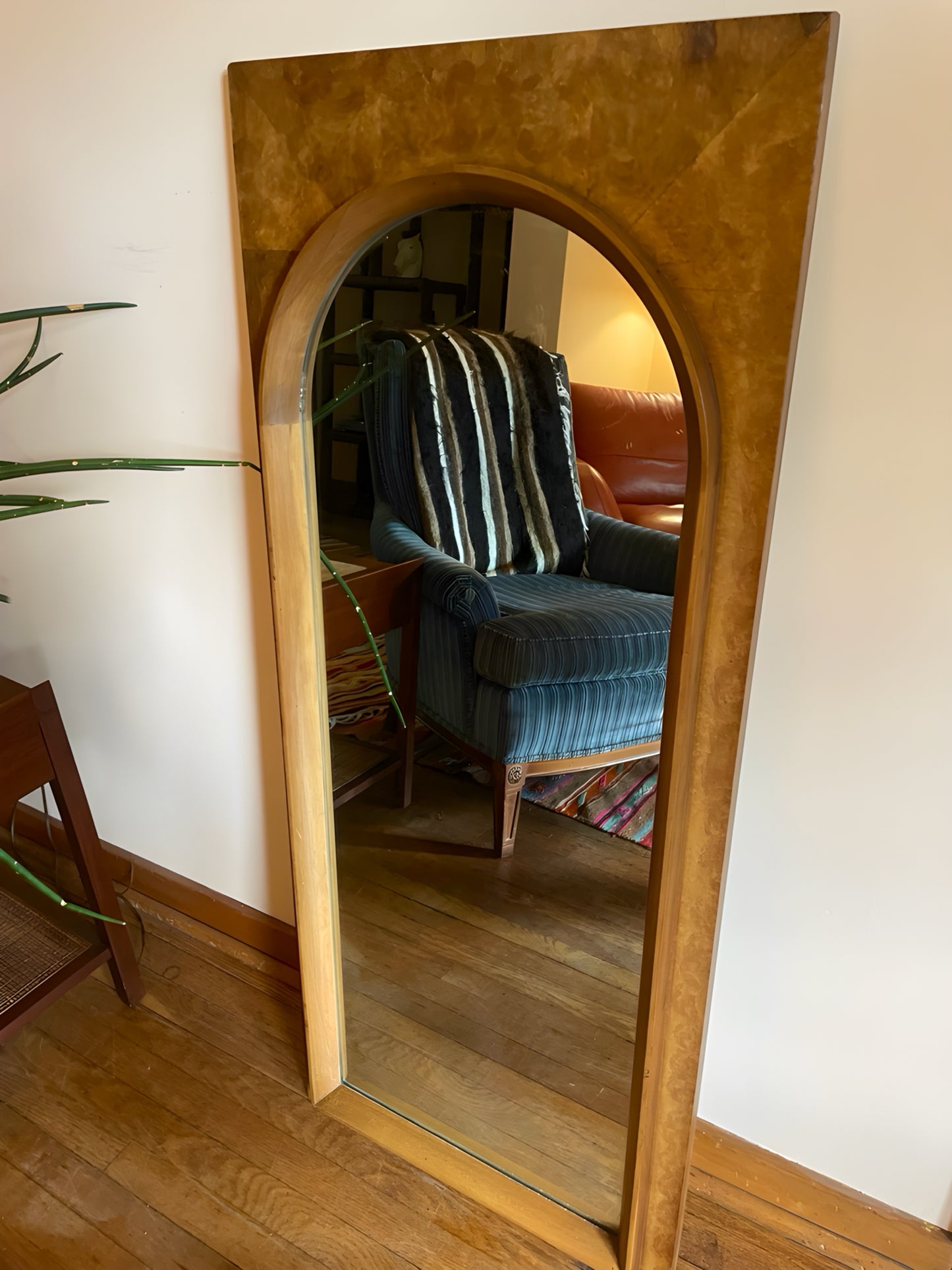 Arched Wood Framed Mirror