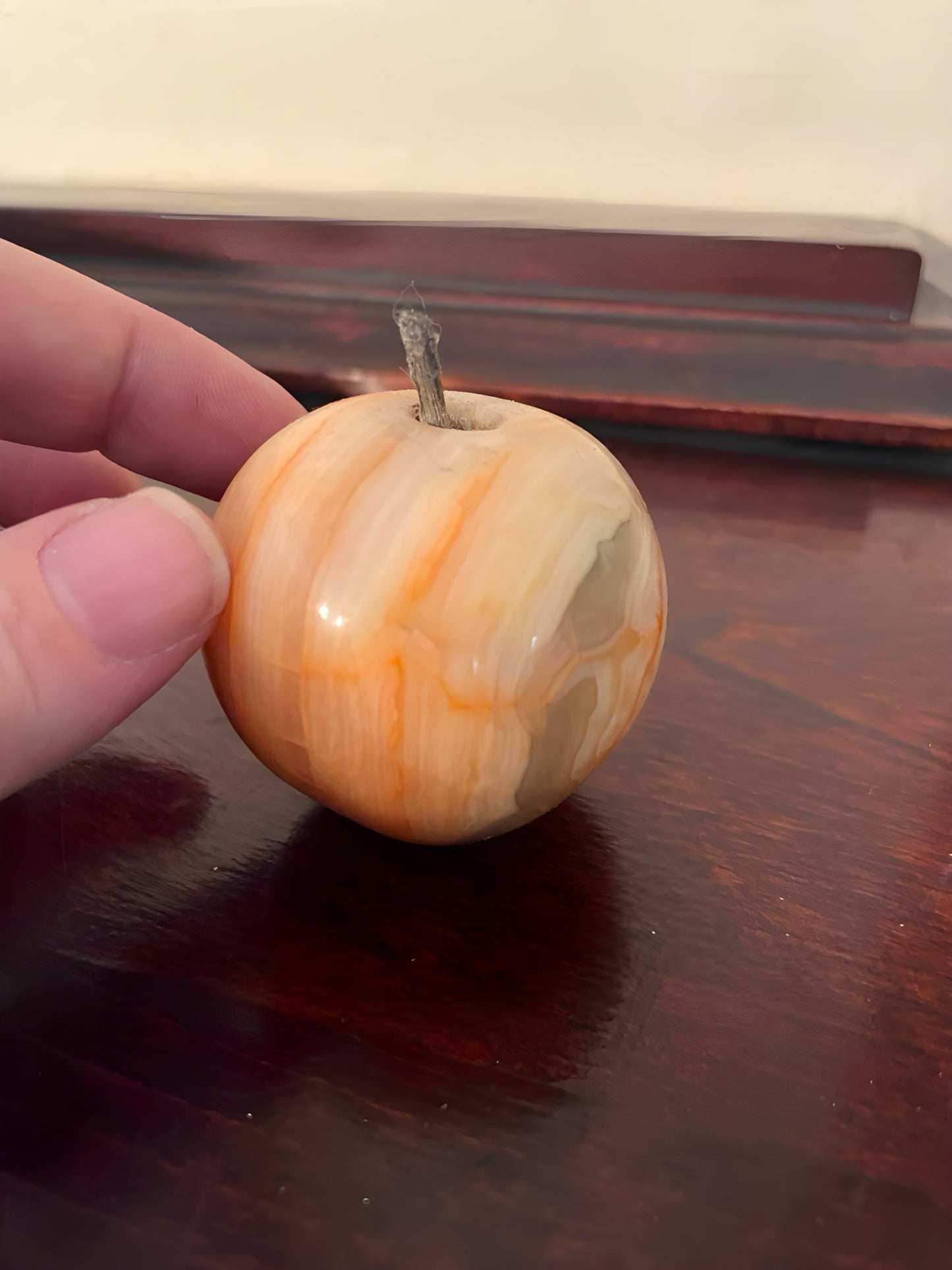 Marble Fruit Set in Sequoia Wood Bowl