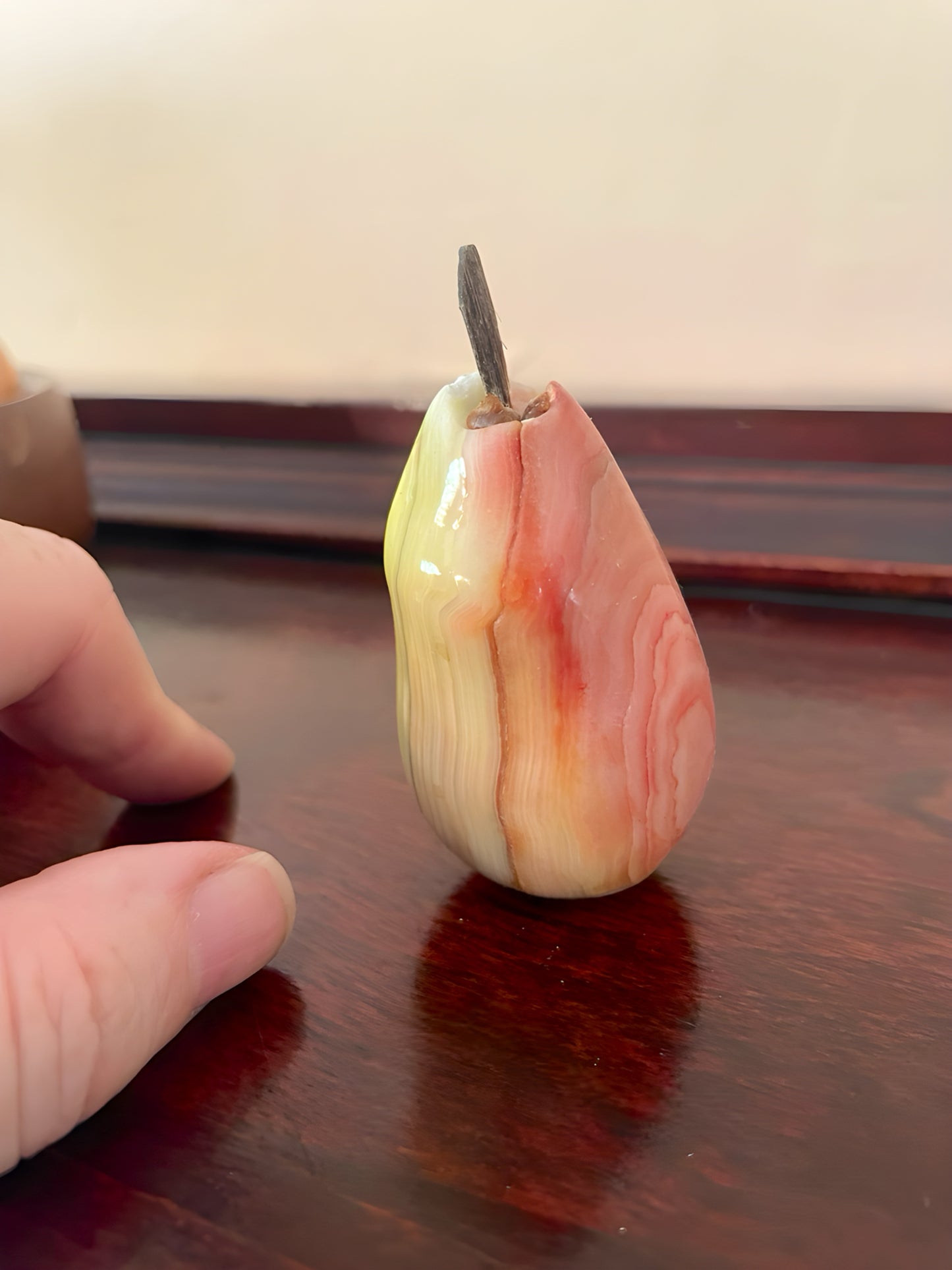 Marble Fruit Set in Sequoia Wood Bowl