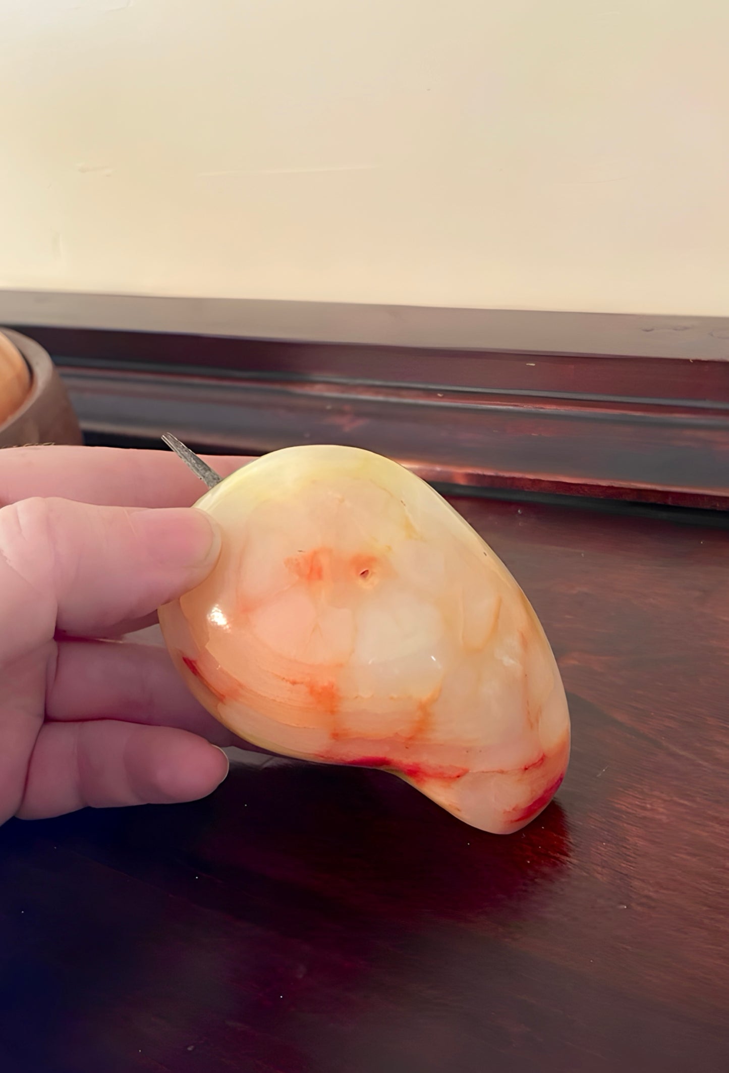 Marble Fruit Set in Sequoia Wood Bowl