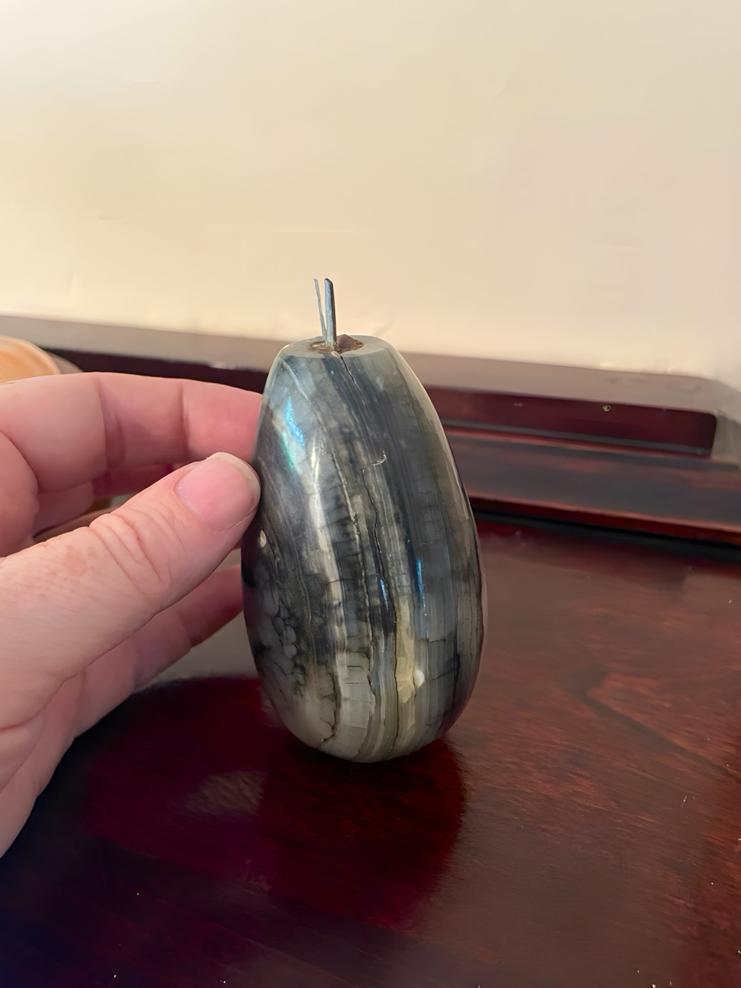 Marble Fruit Set in Sequoia Wood Bowl