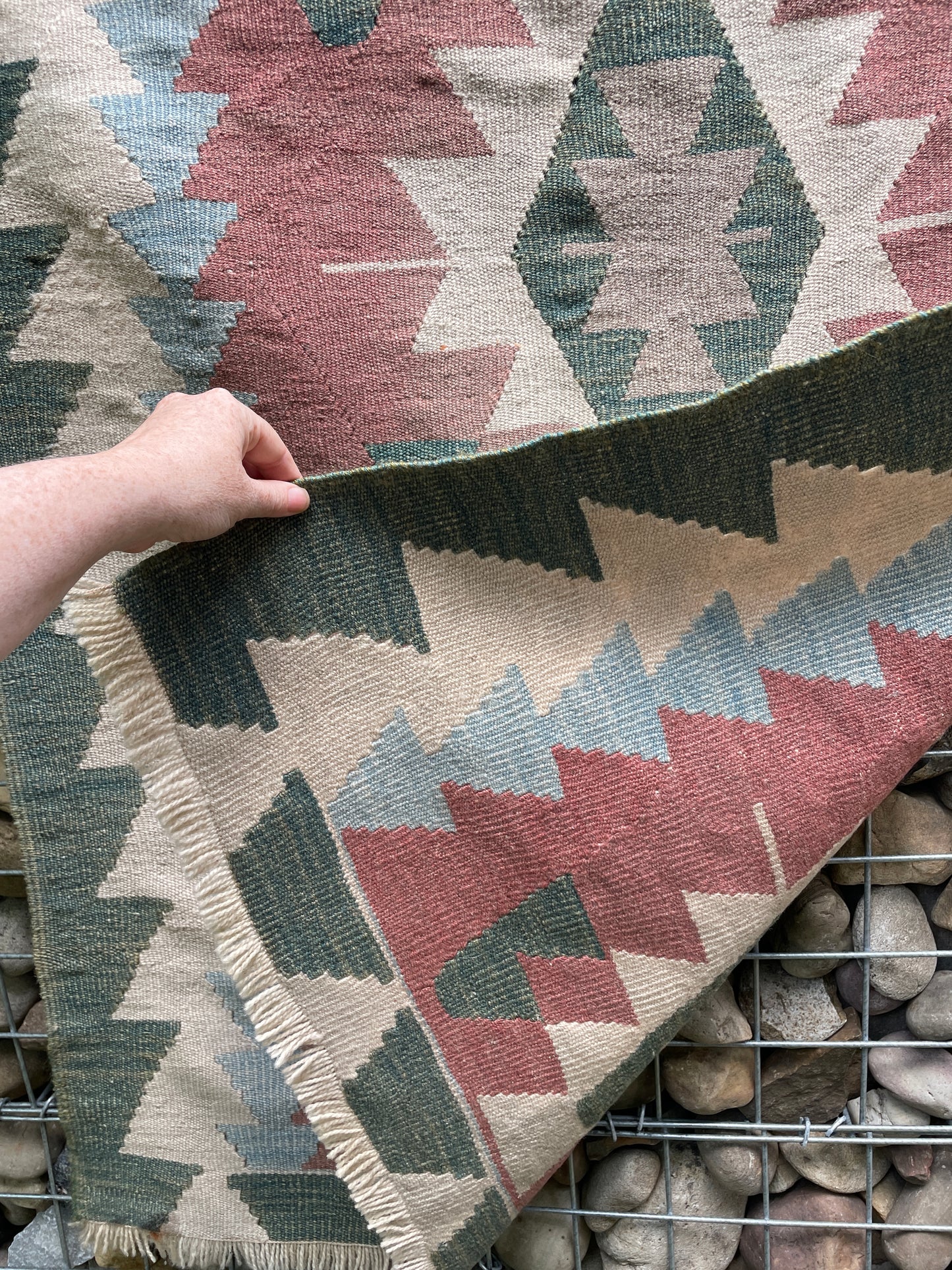 Turkish Kilim in Muted Pastels