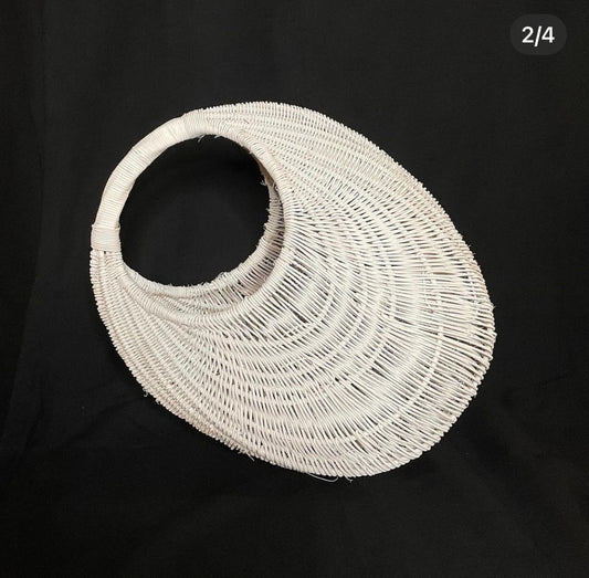 Asymmetrical White Basket