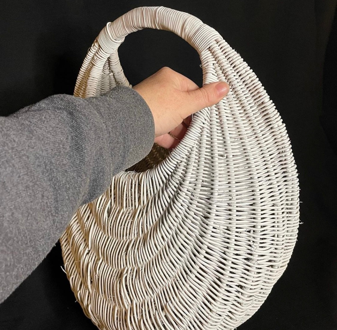 Asymmetrical White Basket