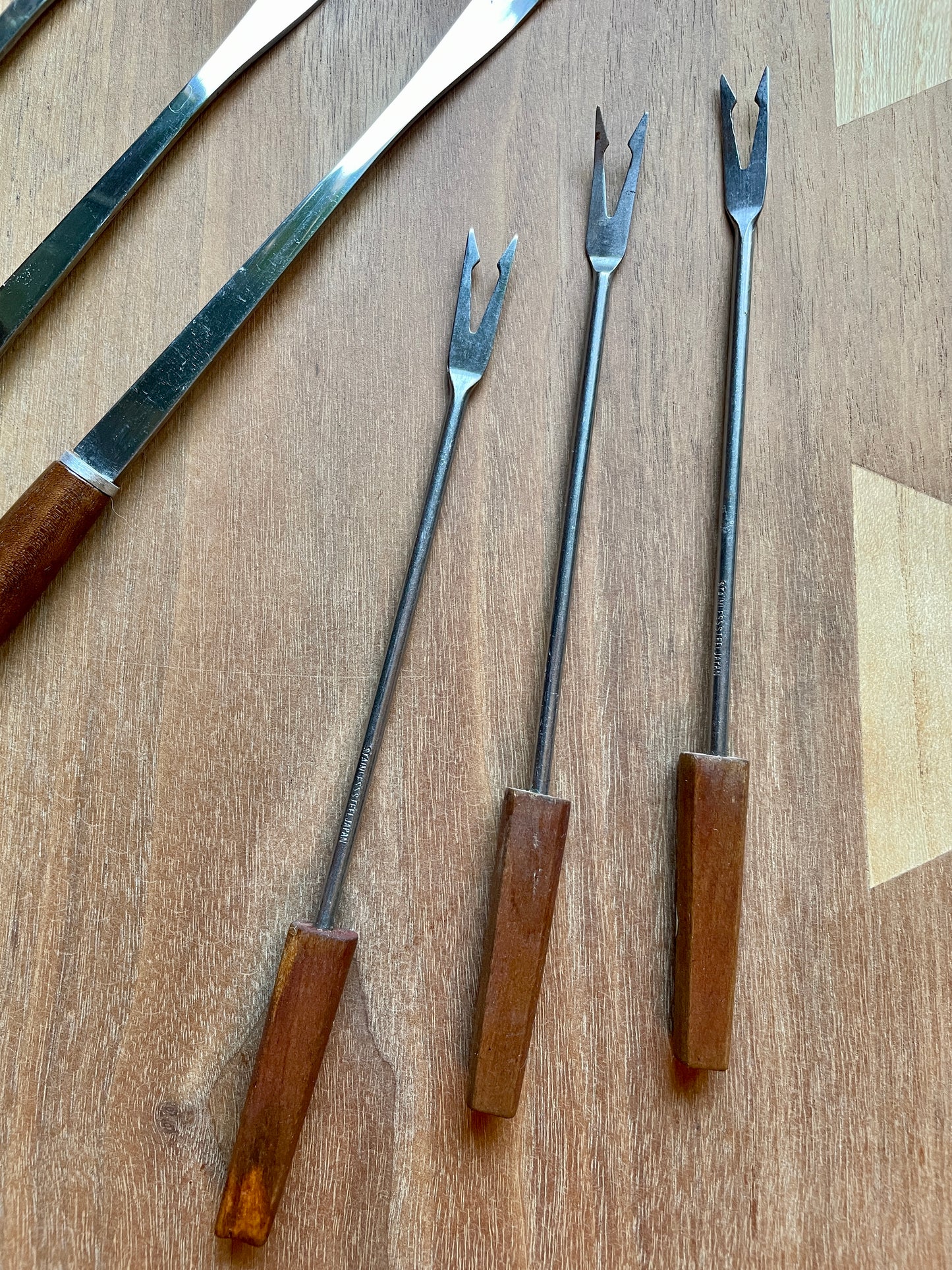 Fondue Forks with Teak Handles