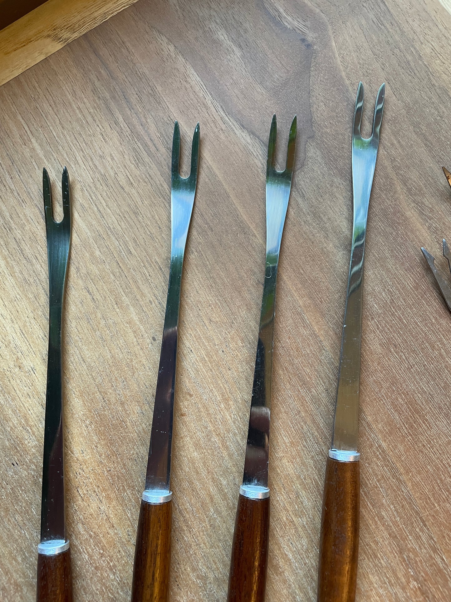 Fondue Forks with Teak Handles