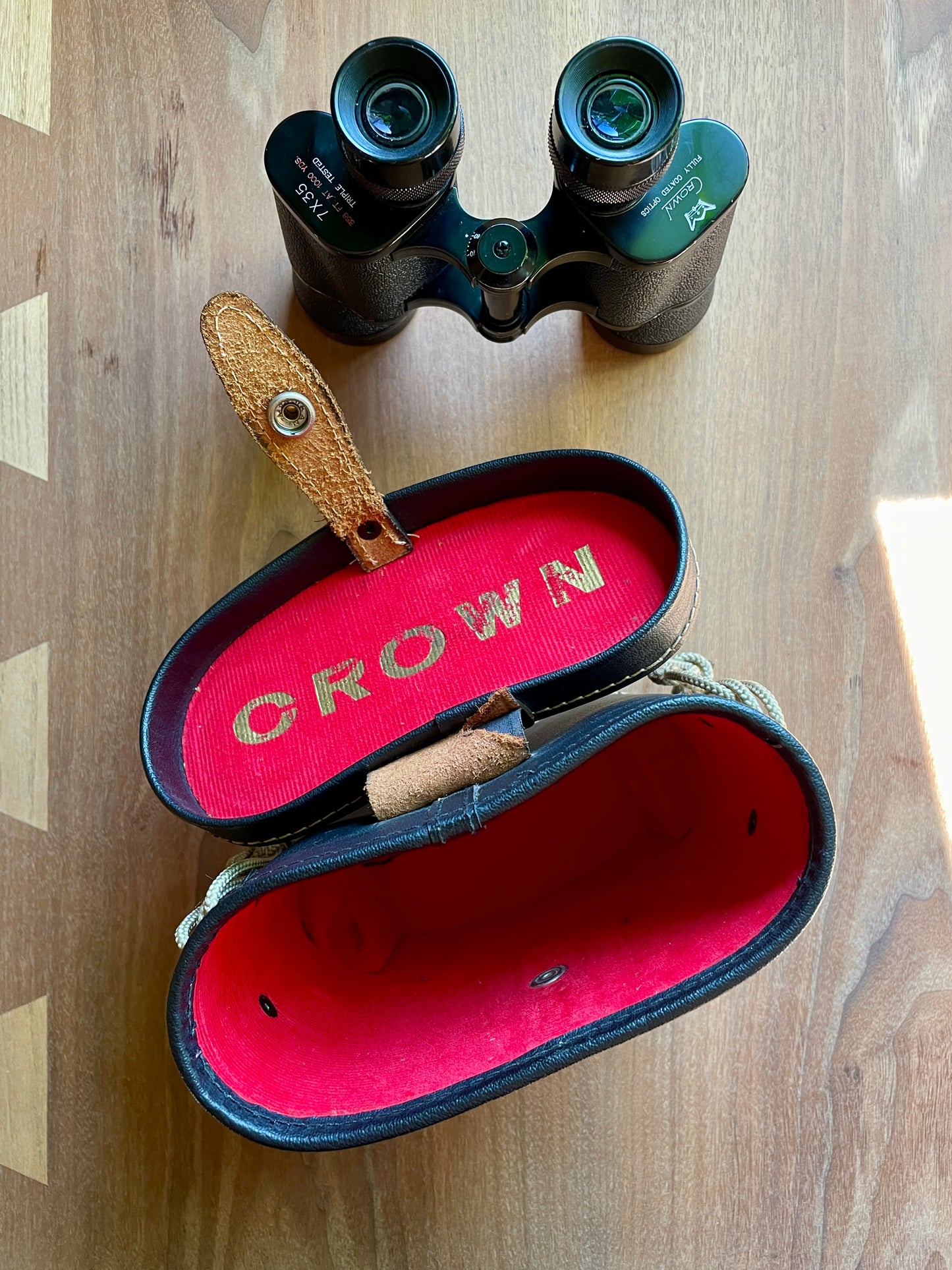 Crown Binoculars and Case