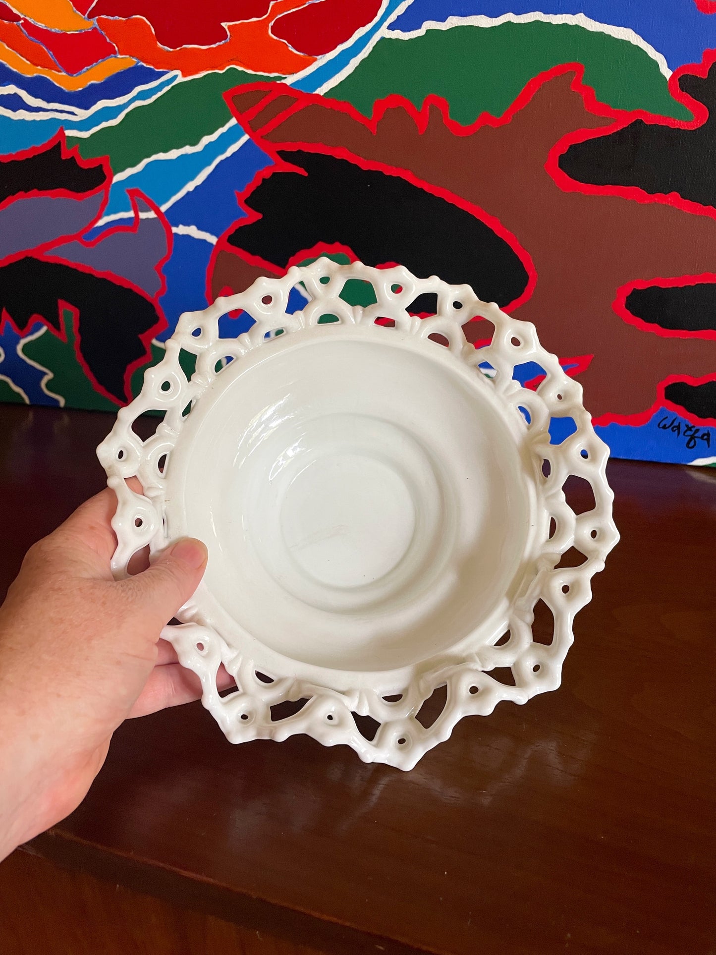 Ornate Milk Glass Bowl