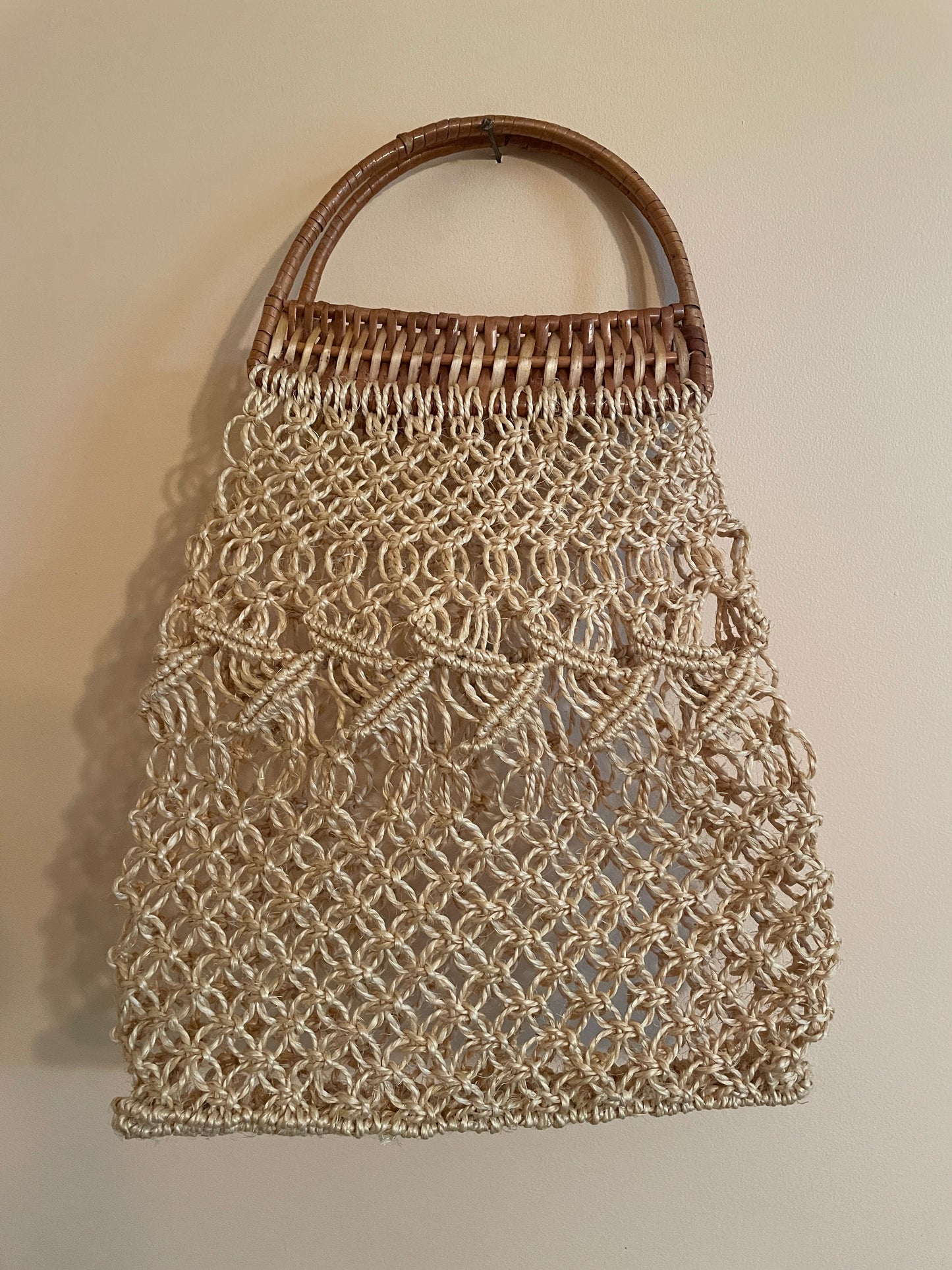 Macrame & Cane Tote