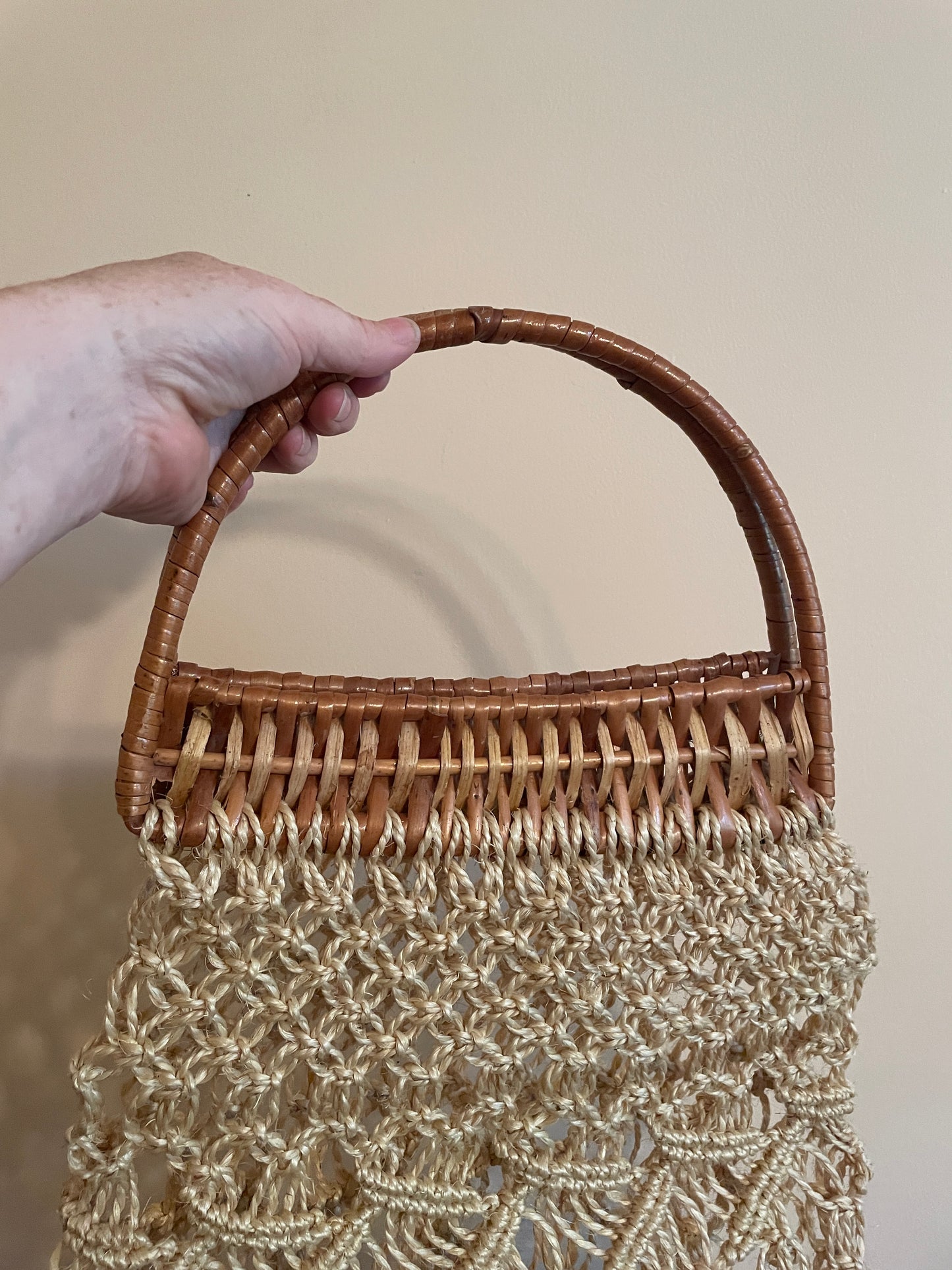 Macrame & Cane Tote