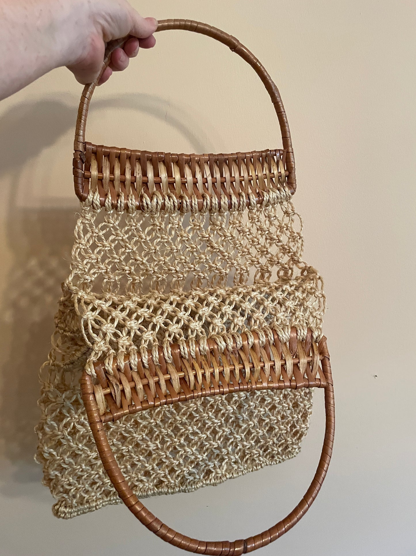 Macrame & Cane Tote