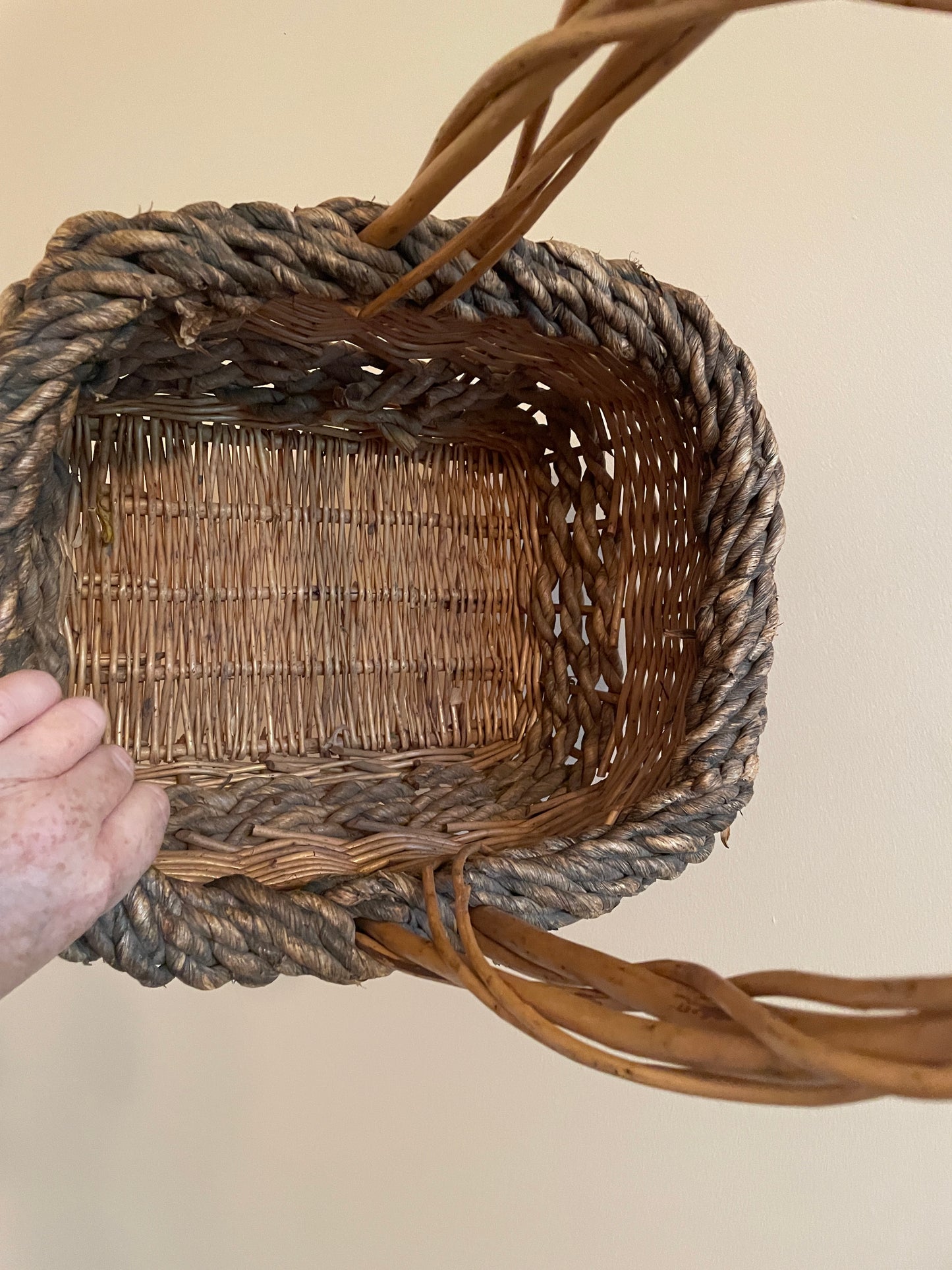 Handled Basket of Mixed Materials