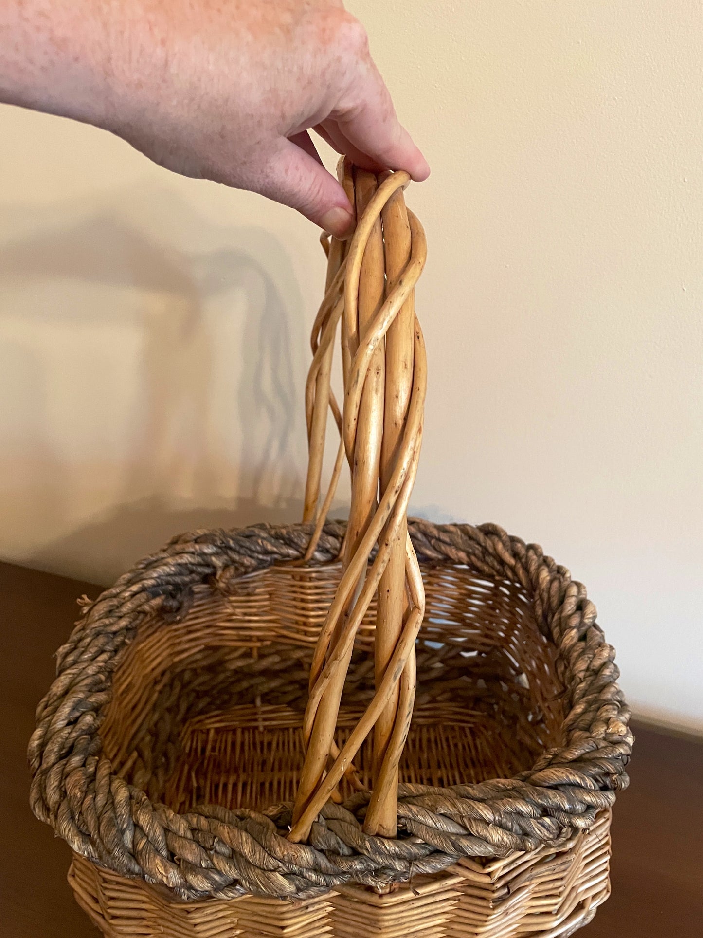 Handled Basket of Mixed Materials